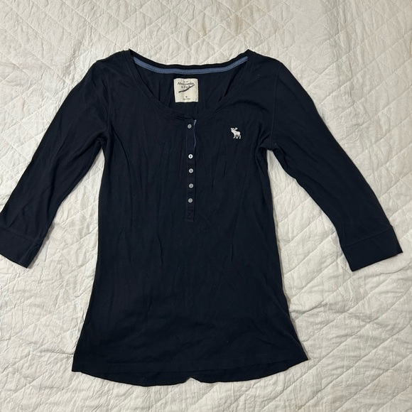 Abercrombie & Fitch Navy Long Sleeve Top - Picture 2 of 6